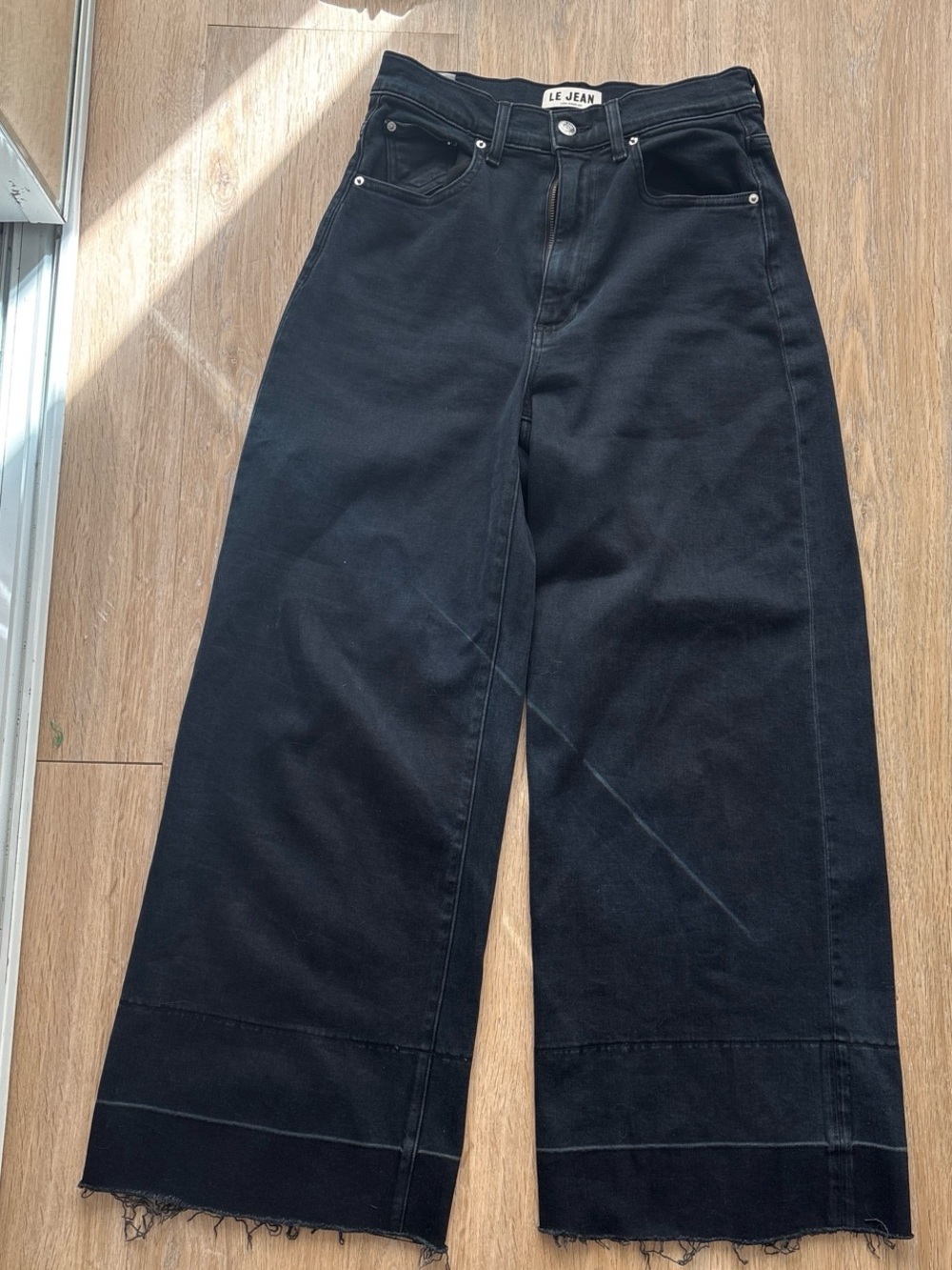 LE JEAN Black Wide-Leg High-Rise Jeans